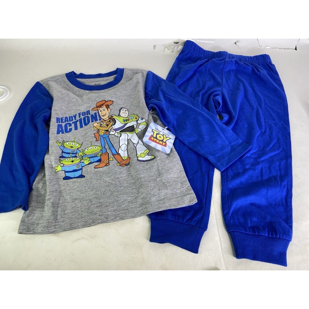 Disney Toy Story Woody Buzz T-Shirt and Pants Set Matching Outfit Kids Boys 3T